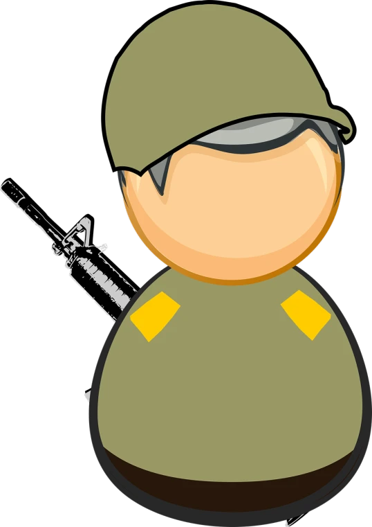 a soldier with a gun in his hand, vector art, inspired by Carl Gustaf Pilo, half body photo, in style of south park, wide screenshot