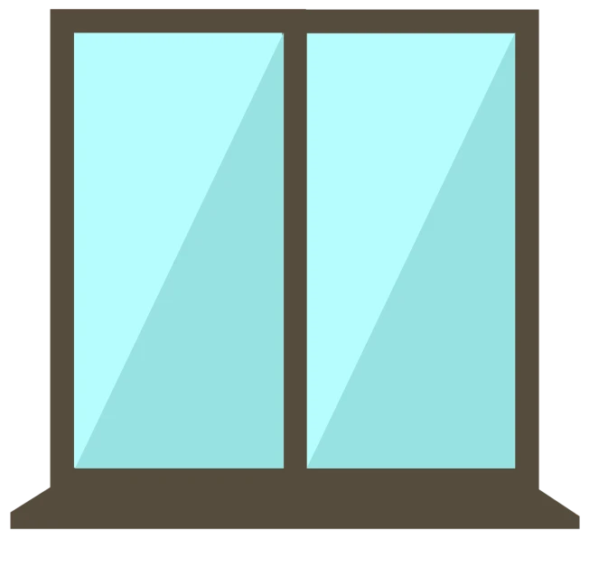 an open window on a black background, an illustration of, mingei, glass wall, brown and cyan color scheme, everyday plain object, twins