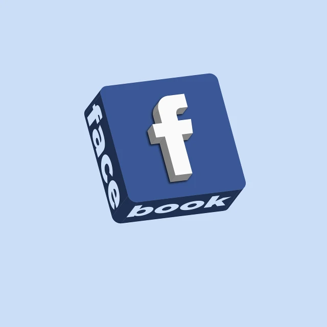 a blue box with a white facebook logo on it, a digital rendering, by Pamela Drew, tumblr, digital art, isometric style, !face, 3 d models, jump