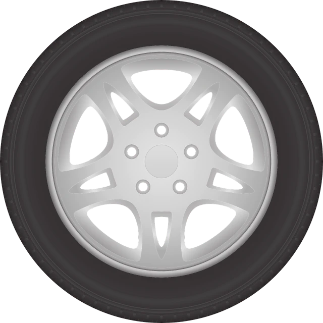 a close up of a tire on a white background, a digital rendering, pixabay, hurufiyya, cartoonish vector style, detailed alloy wheels, grayish, no gradients