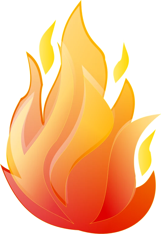 a close up of a fire on a black background, a digital rendering, inspired by Rodney Joseph Burn, clipart, no gradients, on simple background, holy spirit