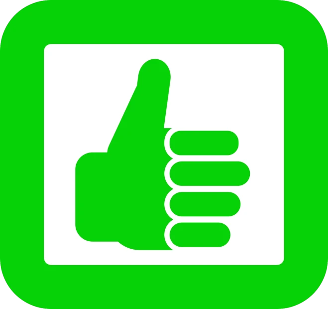 a green thumbs up icon on a white background, a picture, by Ella Guru, green square, !!!!!!!!!!!!!!!!!!!!!!!!!, high-end, graeme base