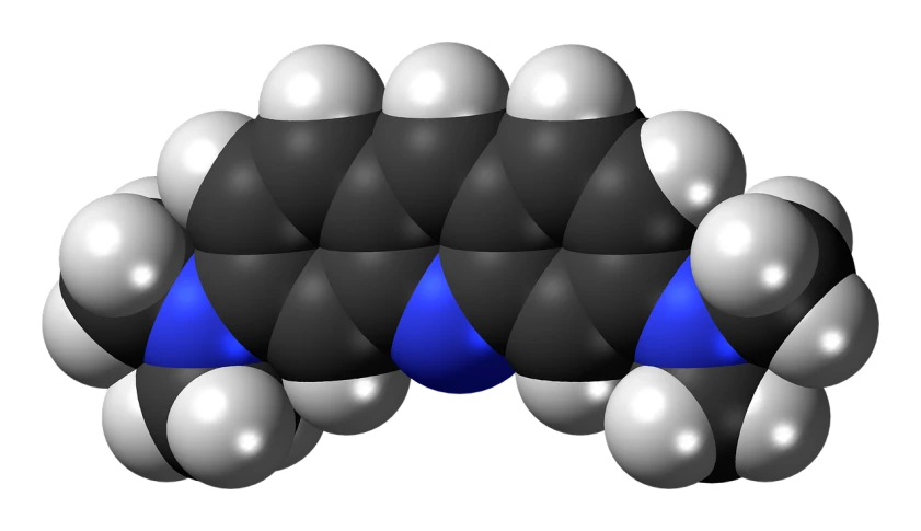 a close up of a bunch of balloons, a raytraced image, by Jon Coffelt, detailed chemical diagram, blue and black color scheme)), lysergic acid diethylamide, phong shaded