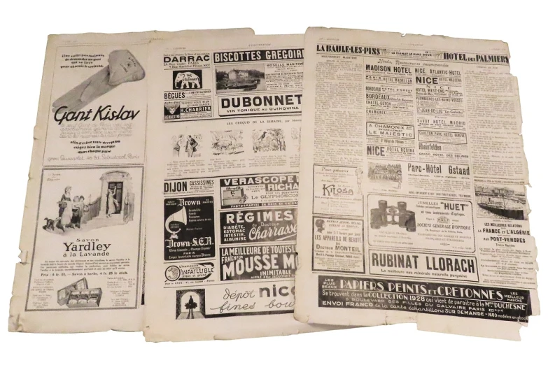 a bunch of newspapers sitting on top of each other, a screenshot, by Róbert Berény, fluxus, 1 9 2 0 s advert, front side view full sheet, i_5589.jpeg, auction catalogue photo