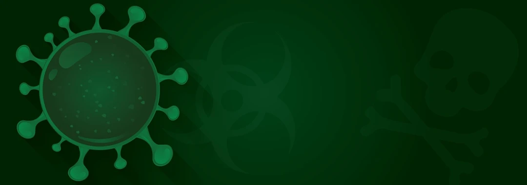 a green background with a skull and crossbones, deviantart, nuclear art, executive industry banner, bacteria, simplistic, tatsumaki