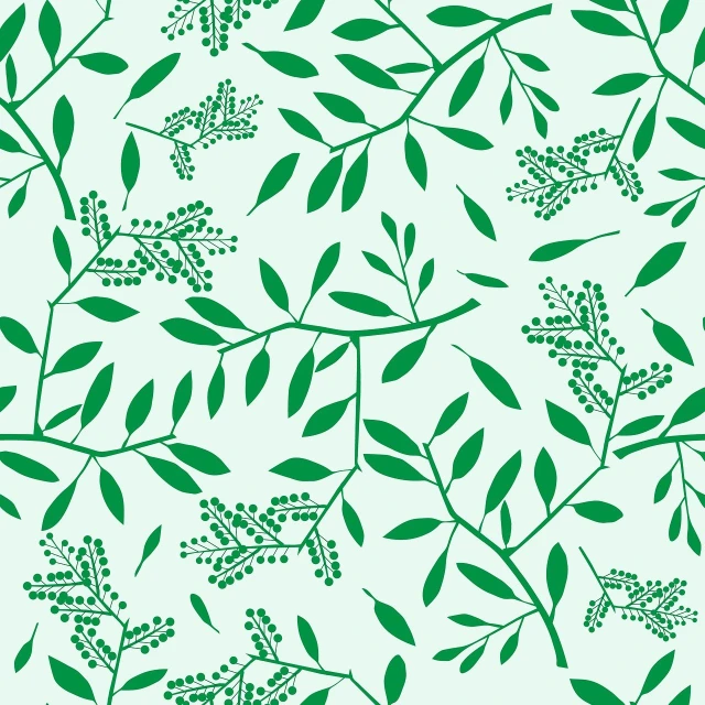 a pattern of green leaves and berries on a white background, inspired by Katsushika Ōi, folk art, branches wrapped, 8k!!, glistening seafoam, yasumoto oka