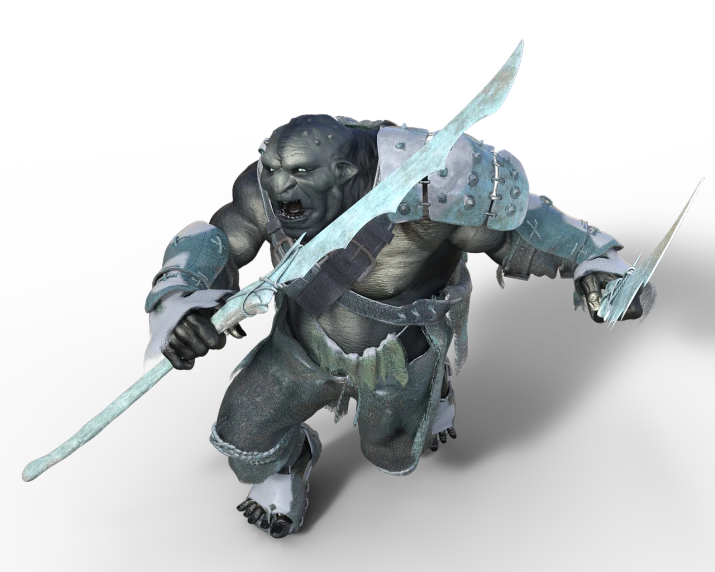 a close up of a person with a sword, inspired by Slawomir Maniak, ogre, this character has cryokinesis, official render, inuit