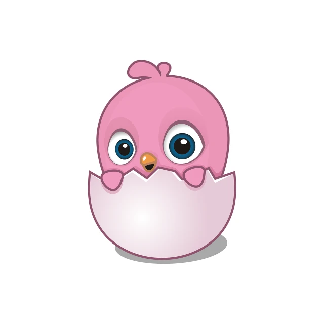 a pink bird sitting on top of an egg, an illustration of, mingei, cute animal, a beautiful artwork illustration, chibi, vector
