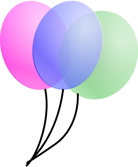 a bunch of balloons floating in the air, a digital rendering, inspired by Masamitsu Ōta, pixabay, black backround. inkscape, light iridescent color, color vector, thumbnail