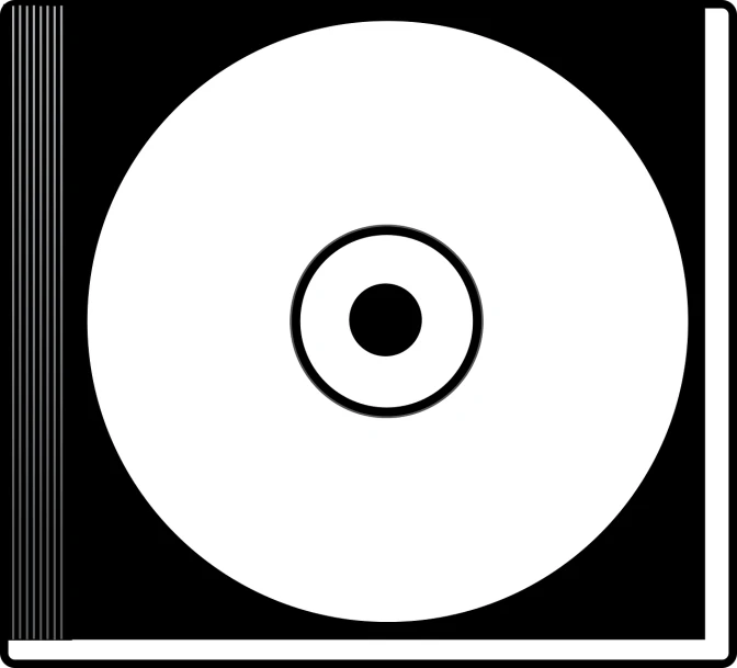 a black and white picture of a cd, an album cover, pixabay, computer art, rounded, detailed white, 3 0 0, portrait of a big