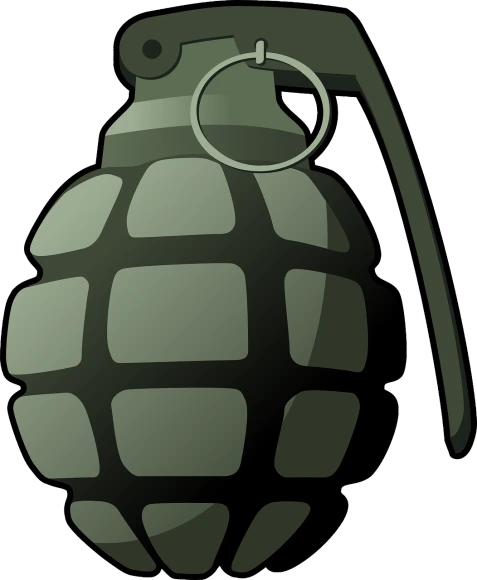 a green hand grenade on a white background, vector art, pixabay, digital art, first person gun, nighttime!, massive tank, ball