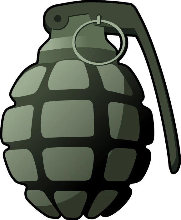 a green hand grenade on a white background, vector art, pixabay, digital art, first person gun, nighttime!, massive tank, ball