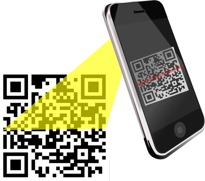 a cell phone with a qr code on it, a digital rendering, by Josetsu, sun is shining, istockphoto, ticket, no gradients