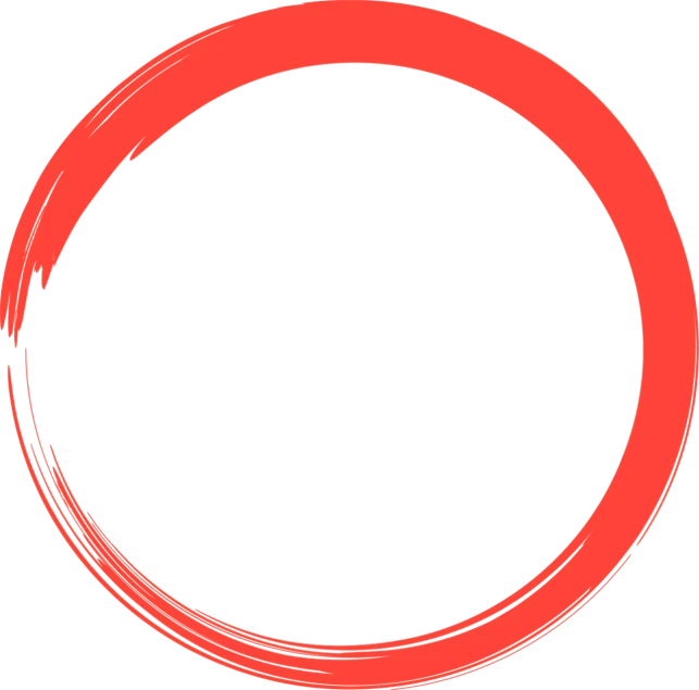 a red circle on a black background, minimalism, ( brush stroke ), inner ring, ring, outlined