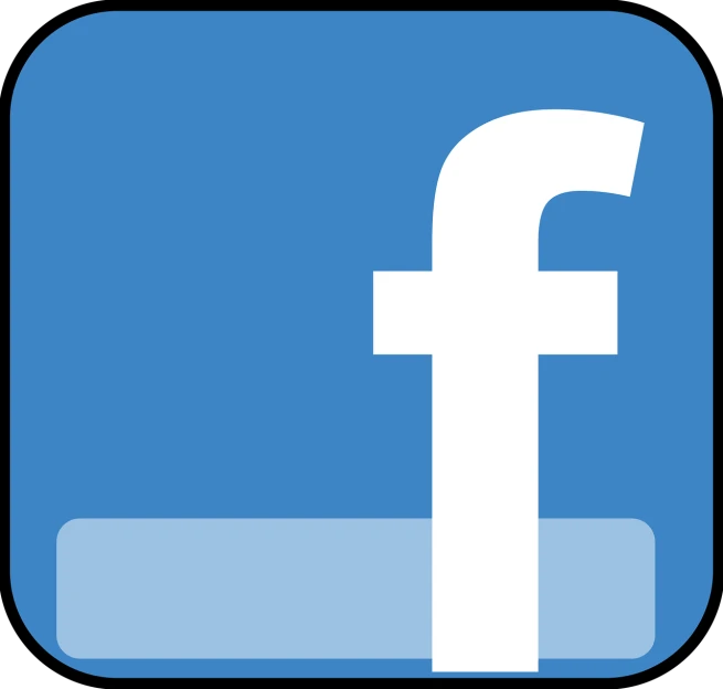 a white facebook logo on a blue background, a digital rendering, flickr, vector, rack, on black background, logo has”