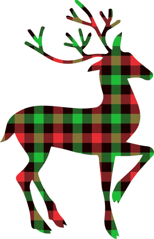 a green and red plaid deer on a black background, pixabay, digital art, phone background, high deatil, tshirt, seasons!! : 🌸 ☀ 🍂 ❄