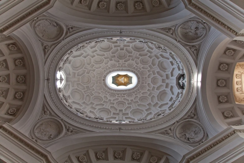 the dome of a building with a clock on it, inspired by Gian Lorenzo Bernini, baroque, interior light, very sparse detail, escher, fine details portrait