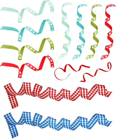 a number of ribbons on a black background, process art, texture pack, checkered motiffs, high resolution!!, very cute