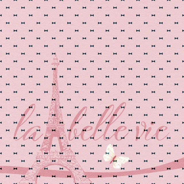 a pink background with a picture of the eiffel tower, inspired by Louise Abbéma, tumblr, arabesque, bowknot, a beautiful artwork illustration, petite, shelter