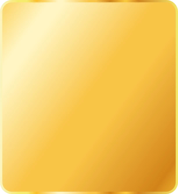 a golden square on a black background, with gradients, rounded corners, background(solid), glossy yellow