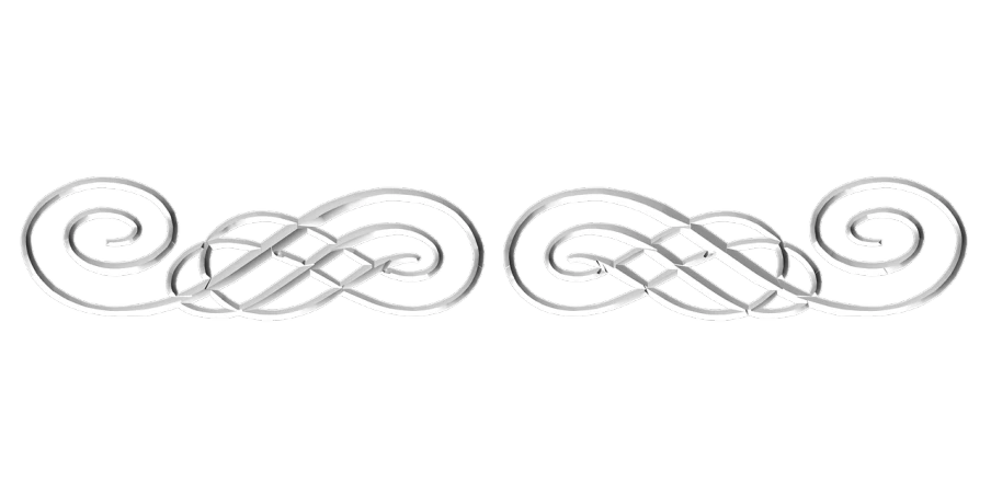 a pair of silver earrings on a black background, an ambient occlusion render, inspired by Ödön Márffy, hurufiyya, infinity glyph waves, military insignia, wikimedia commons, stylized border