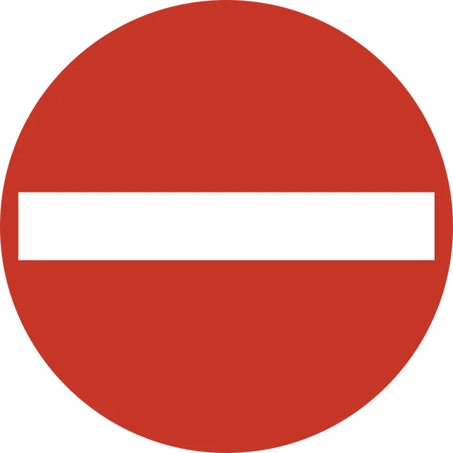 a red and white no entry sign on a black background, vector art, by Zoran Mušič, pixabay, suprematism, accurate roads, everything enclosed in a circle, india, bar