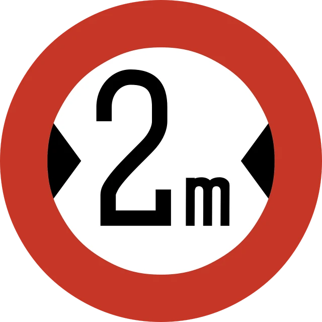 a red and white sign with the number 2 in it, by Zoran Mušič, pixabay, purism, traffic, round format, 2 meters, only a mouth with long
