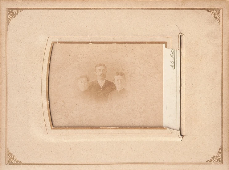 an old photo of a man and a woman, a polaroid photo, by Samuel Washington Weis, flickr, folk art, three women, face in focus 1 8 9 0's liminal, abstract people in frame, two young men