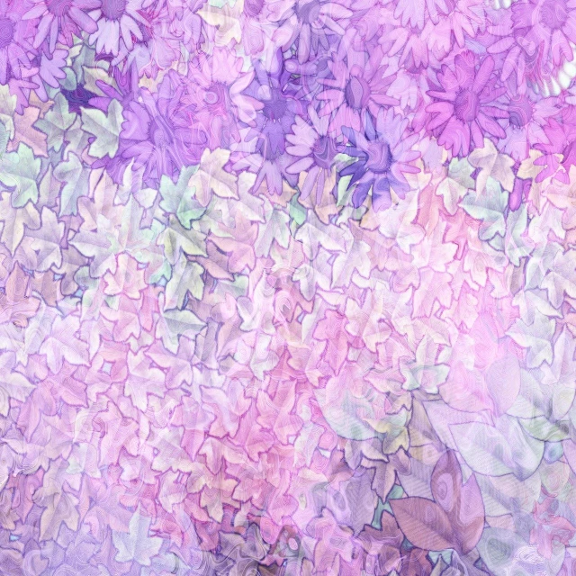 a painting of a bunch of purple flowers, a digital rendering, shutterstock, conceptual art, pastel flowery background, made of holographic texture, dried petals, hydrangea