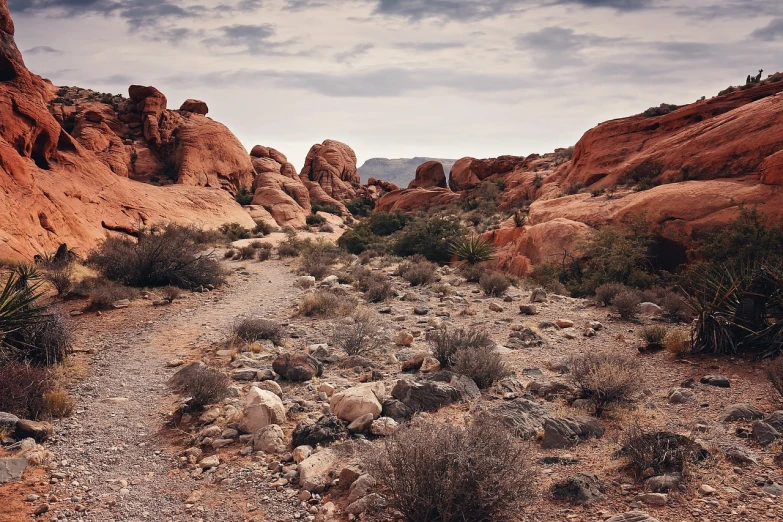 a dirt road in the middle of a desert, visual art, boulders, usa-sep 20, redhead, dramatic and atmospheric