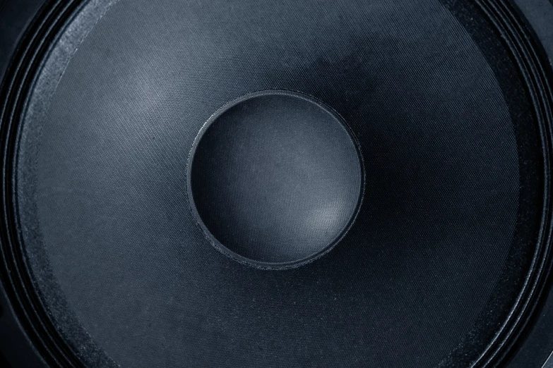 a close up of a speaker with a black background, an album cover, inspired by Gong Kai, trending on polycount, bauhaus, detail texture, bowl, modern high sharpness photo