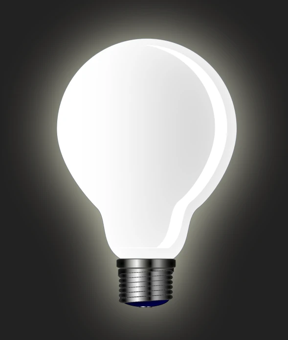 a white light bulb on a black background, an illustration of, minimalism, glossy photo, no gradients, an illustration, prototype