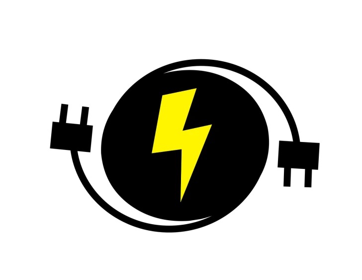 a yellow lightning bolt on a black background, a picture, minimalistic logo, punk rock, speedster, kodak photo