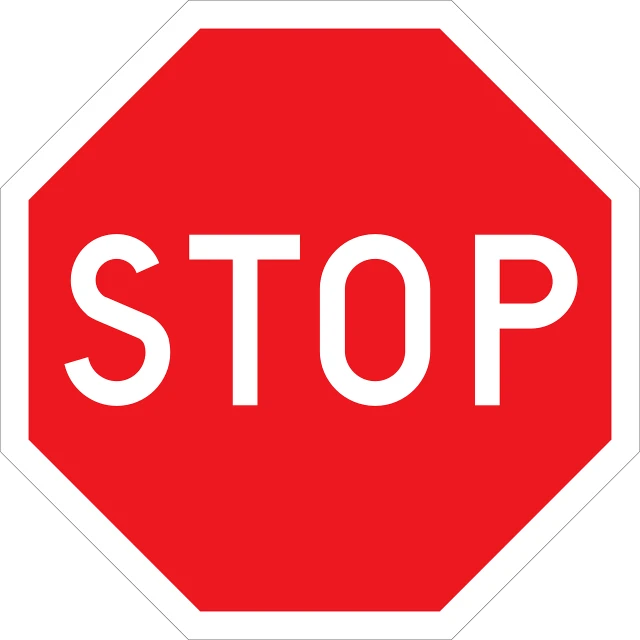 a red stop sign on a white background, by Jan Zrzavý, red and grey only, and