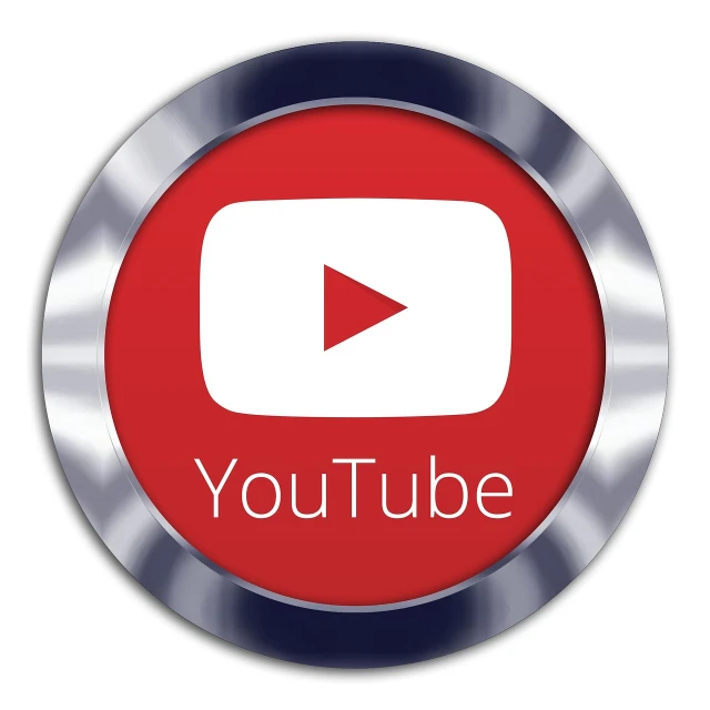a red button with the word youtube on it, by John Luke, shutterstock, video art, metal chrome, everything enclosed in a circle, trending on arstation, military