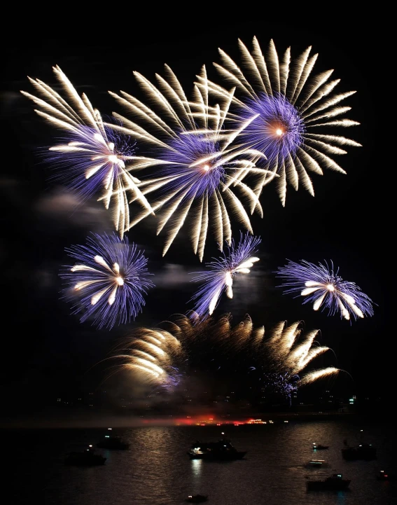 a bunch of fireworks that are in the sky, a portrait, hurufiyya, award winning masterpiece photo, stockphoto, nagasaki, purple and yellow lighting