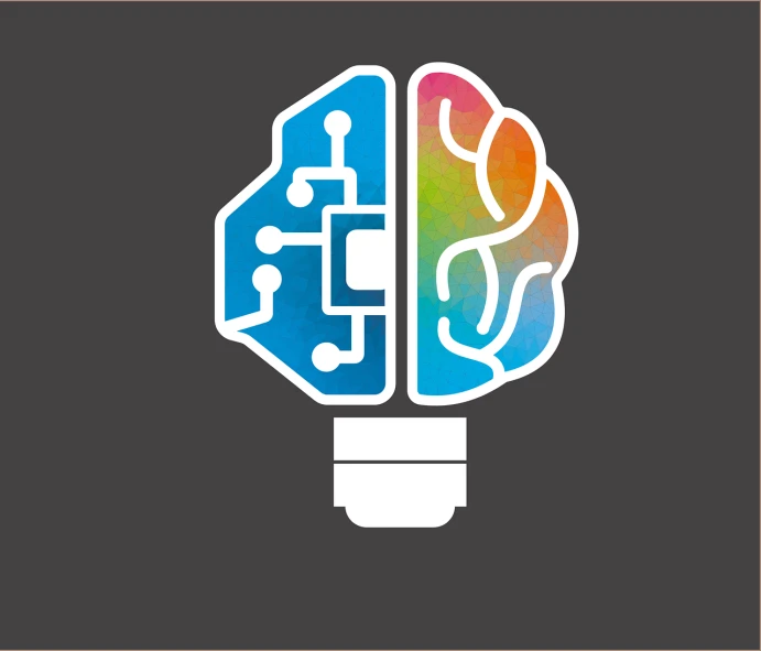 a light bulb with a brain inside of it, inspired by Heinz Edelman, shutterstock, digital art, language learning logo, a cpu with human brains, brainbow, icon for an ai app