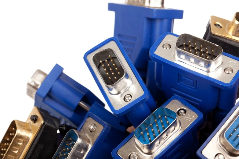 a pile of different type of connectors sitting on top of each other, by Juan O'Gorman, shutterstock, computer monitors, blue robes, 2 0 1 0 photo, colorado