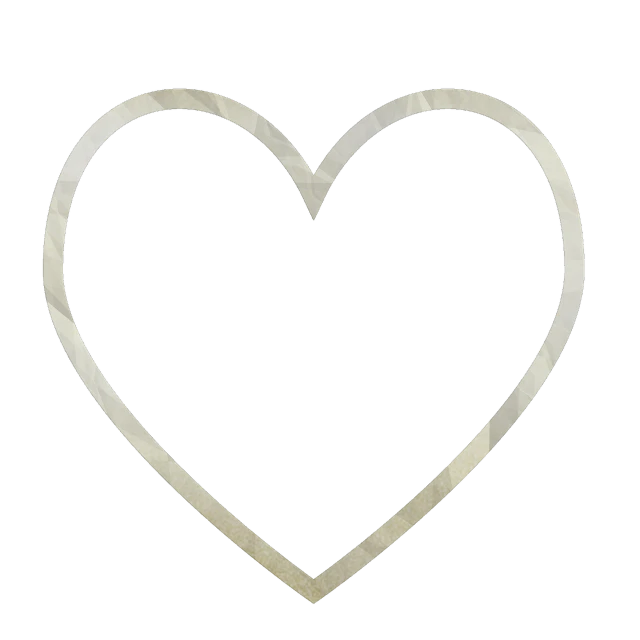 a white heart on a black background, an album cover, pexels, outline, ivory, isolated, set photo