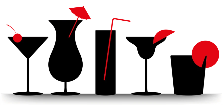 a group of red flags flying in the air, concept art, inspired by Chris Friel, deviantart, minimalism, black umbrella, with a straw, header with logo, 2 d - animation