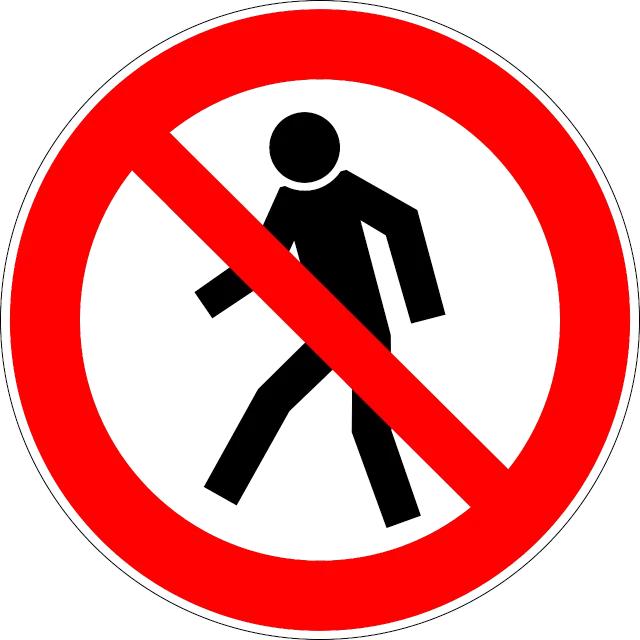 a no walking sign on a white background, pixabay, antipodeans, slavic!!!, round, male!!!!!!!, no - text no - logo