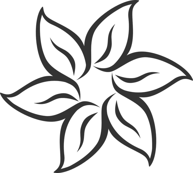 a black and white flower on a black background, inspired by Katsushika Ōi, deviantart, hurufiyya, logo without text, 2 0 5 6 x 2 0 5 6, coloring pages, pulsar