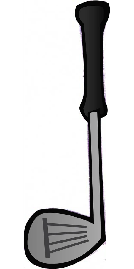 a black and white picture of a golf club, inspired by Sugimura Jihei, deviantart, hurufiyya, large vertical blank spaces, digitally colored, black fork, one panel