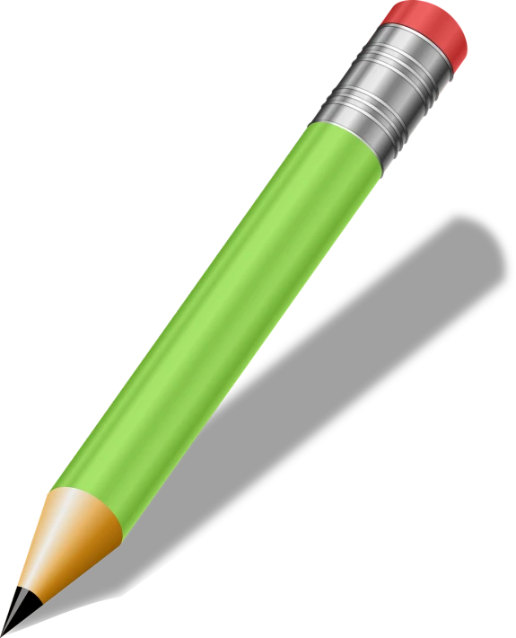 a green pencil with a red tip, a digital rendering, detailed vectorart, stunning screenshot, high res, with a black background