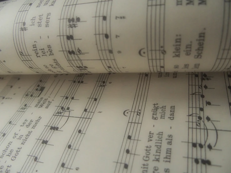 a close up of a sheet of music, by Robert Medley, pexels, pray, various artists, slightly turned to the right, half image