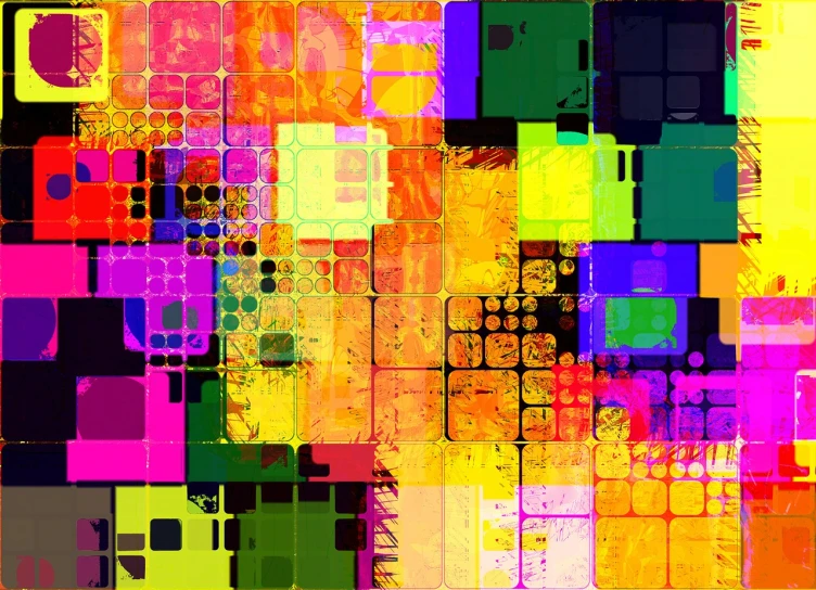 a colorful abstract painting of squares and rectangles, digital art, inspired by Warhol, flickr, geometric abstract art, xray melting colors, !!! very coherent!!! vector art, background of digital greebles, square shapes