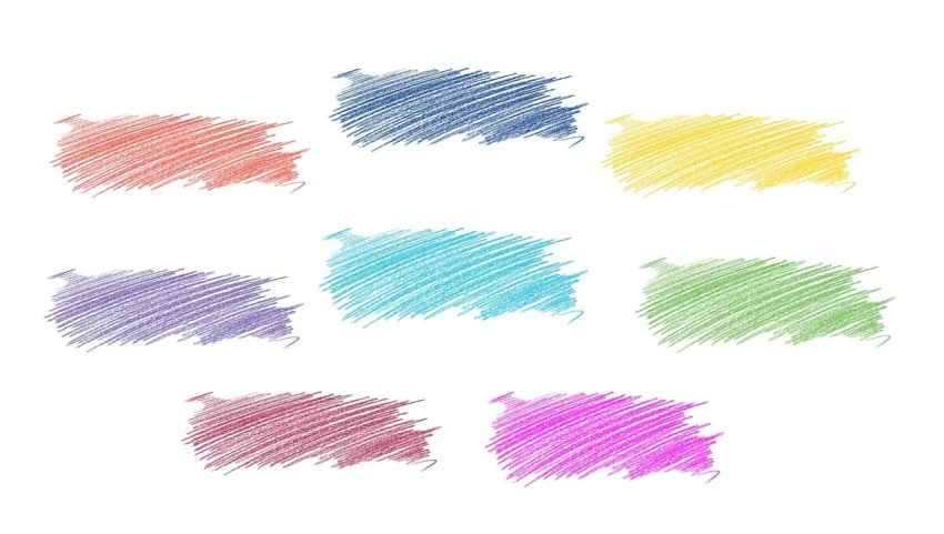 a set of colored pencils on a white background, a color pencil sketch, by Gina Pellón, trending on pixabay, crayon art, large patches of plain colours, scribbled lines, 🎨🖌️, made with photoshop