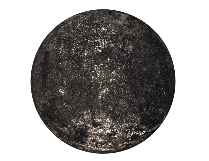 a black and white photo of the moon, a digital rendering, by Hans Werner Schmidt, 360 degree view, colorized, metal skin with some scratches, 16th century