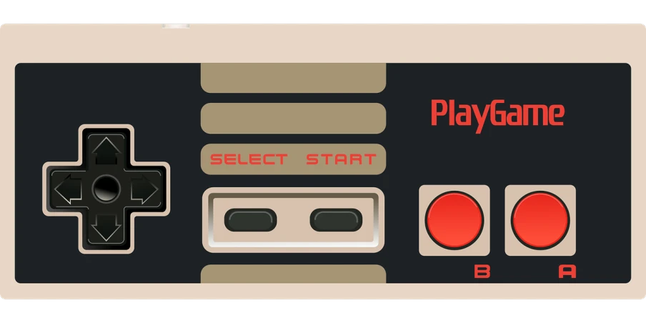 a close up of a video game controller, concept art, inspired by Mario Comensoli, flickr, pixel art, 7 0 s visuals, detailed vectorart, banner, tan