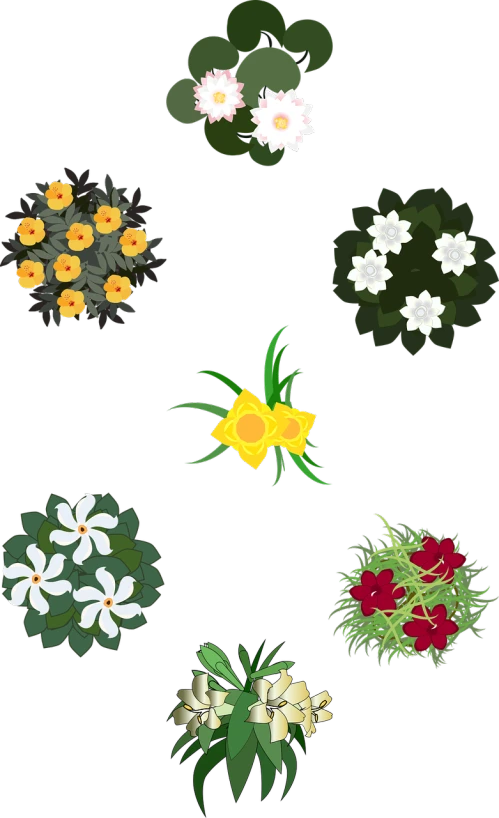 a bunch of flowers on a black background, a screenshot, by Gusukuma Seihō, naive art, game icon asset, patio, n - 6, black!!!!! background